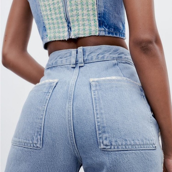 LAST🔥Zara Denim Matching 2 Piece Set! Stitch & Rhinestone Detail. - Picture 11 of 15